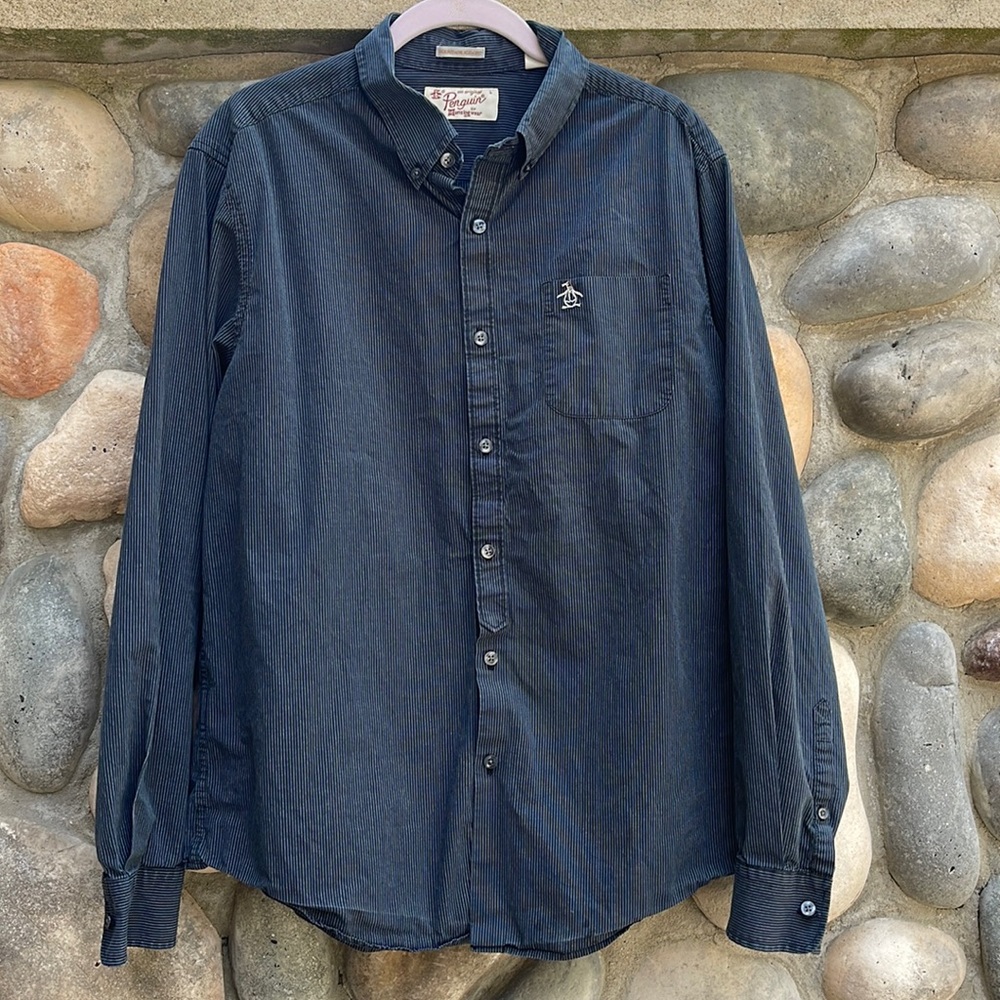 Penguin by Munsingwear Heritage Slim Fit Pin Stripe Shirt Large